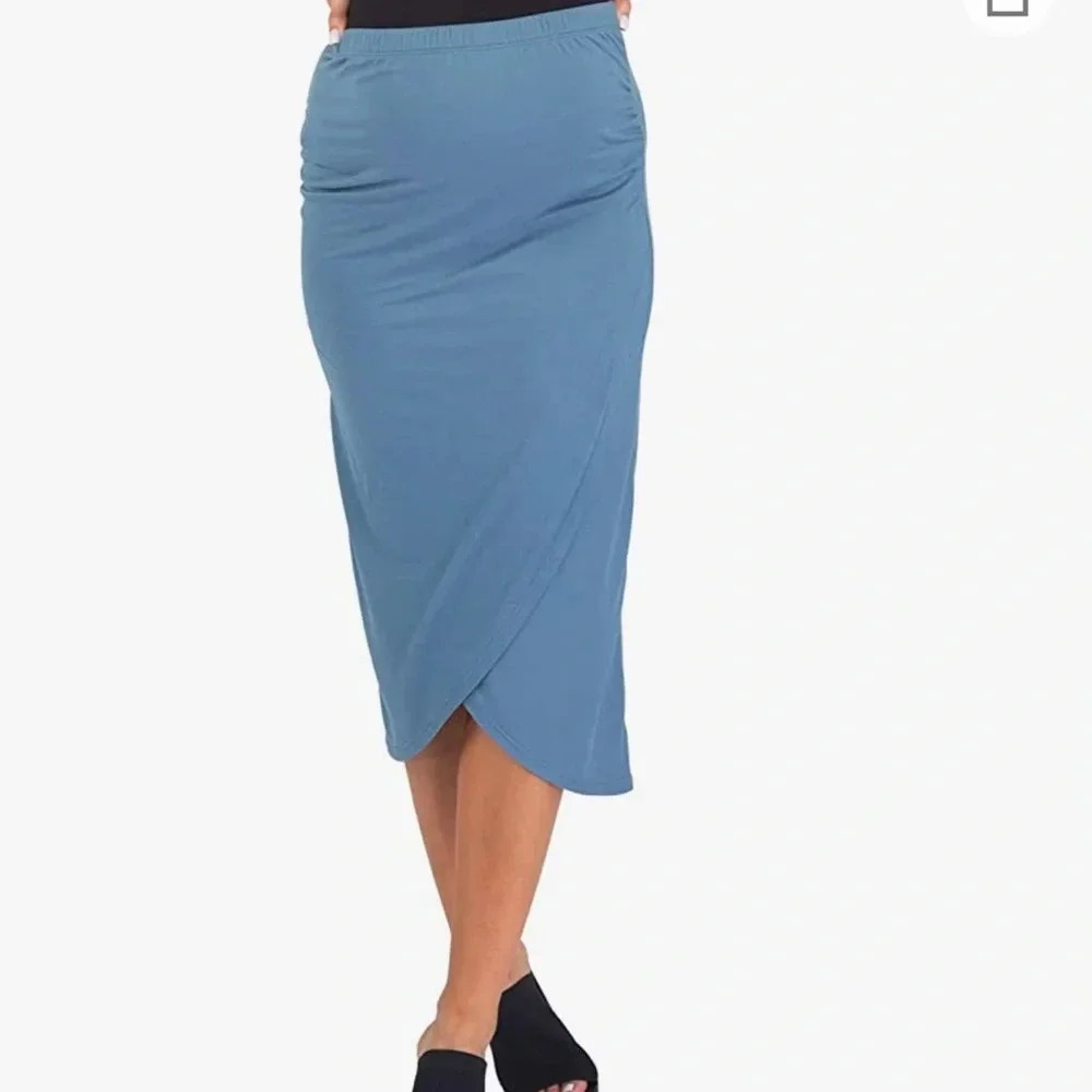 NWT!! Women’s Mother Bee blue ruched maternity skirt XL